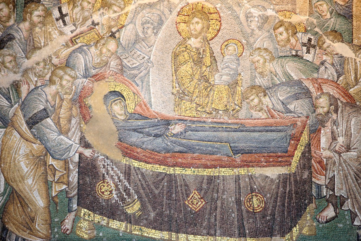 Chora kirkemuseum: Jomfrumosaikkens død (Coimesis) Istanbul Turquie af Unbekannt