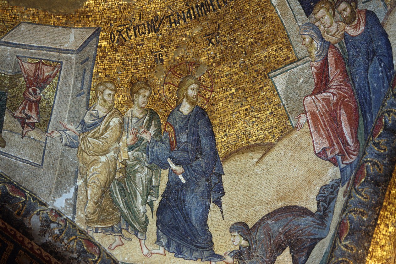Chora kirkemuseum: mosaik, der viser kvinden, der beder Jesus om genoprettelse af hendes helbred Istanbul Turquie af Unbekannt