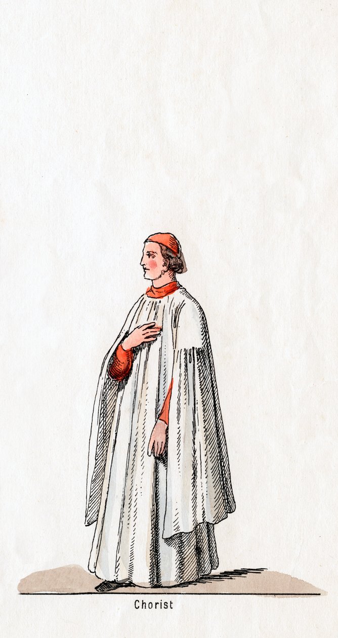 Korist, kostumedesign til Shakespeares skuespil, Henry VIII, 1800-tallet af Unbekannt