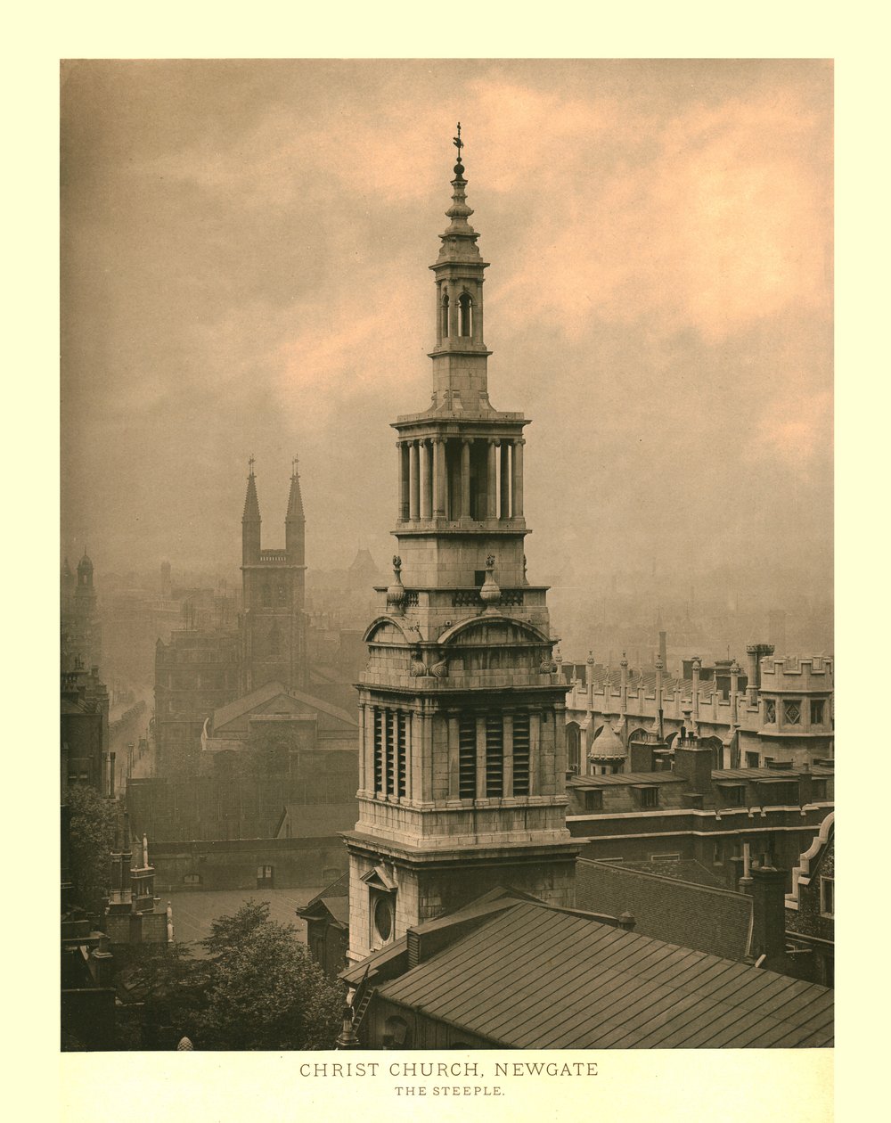 Christ Church, Newgate, The Steeple, midten af slutningen af det 19. århundrede. af Unbekannt