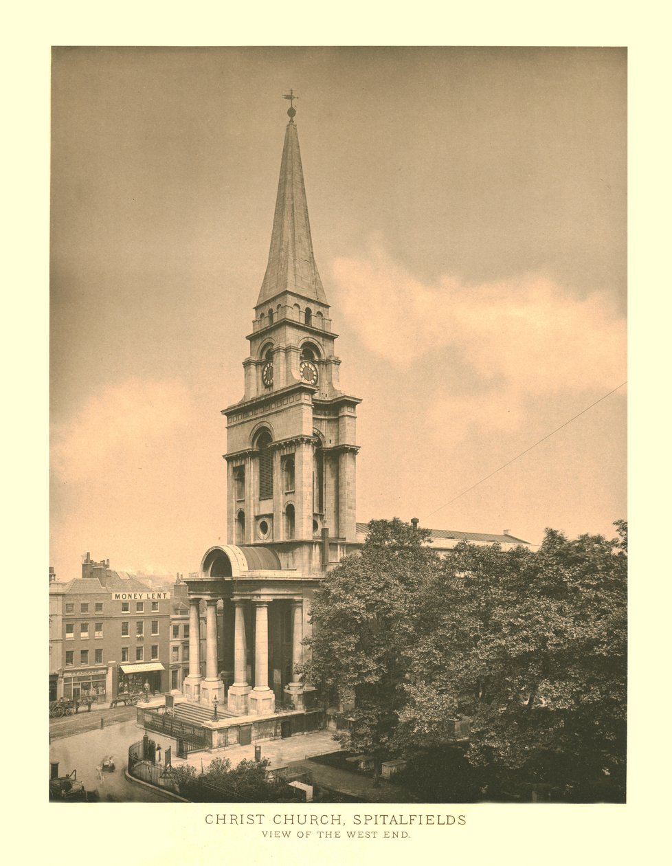 Christ Church, Spitalfields, Udsigt over West End, midten af slutningen af det 19. århundrede. af Unbekannt