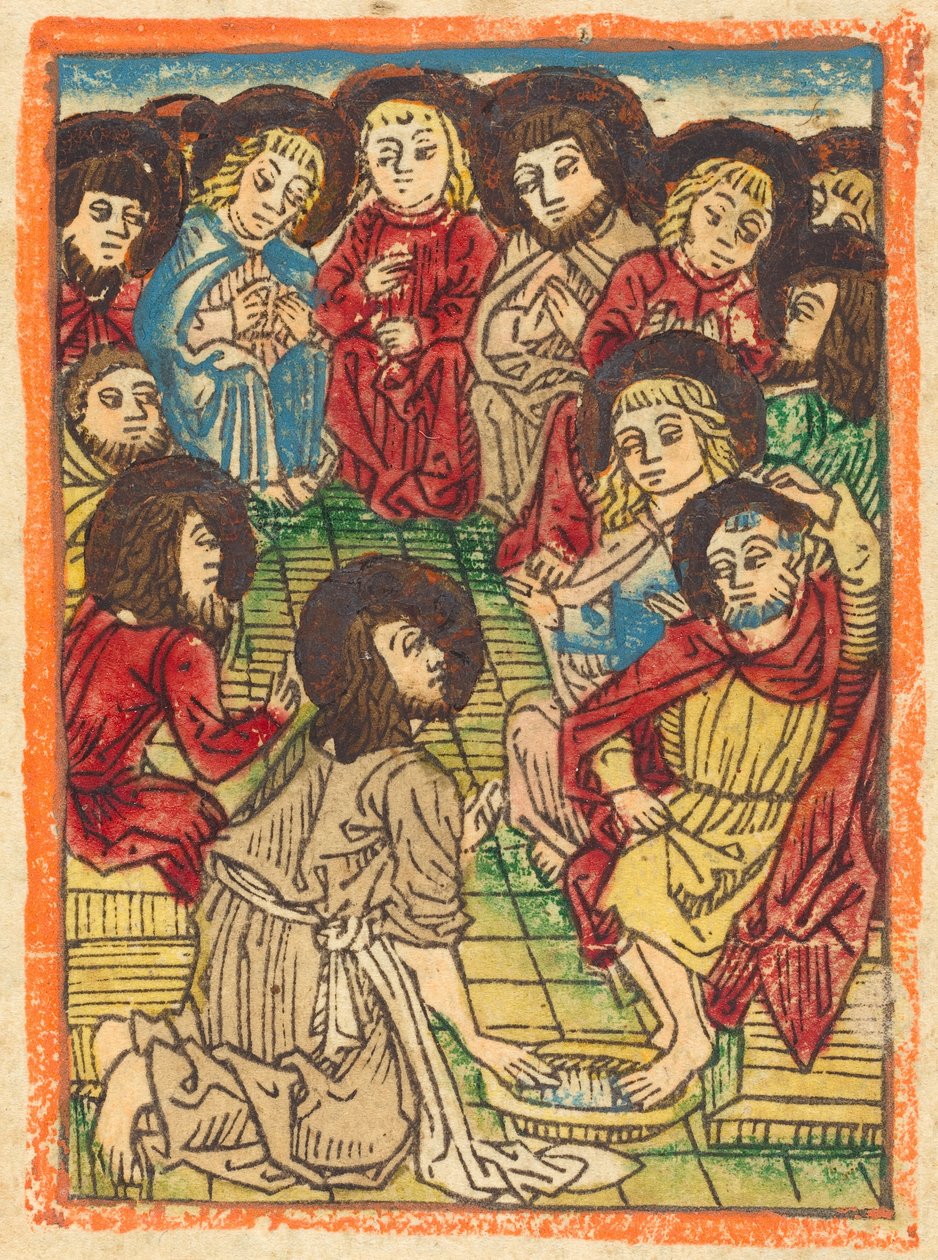 Kristus vasker apostlenes fødder, ca. 1480. af Unbekannt