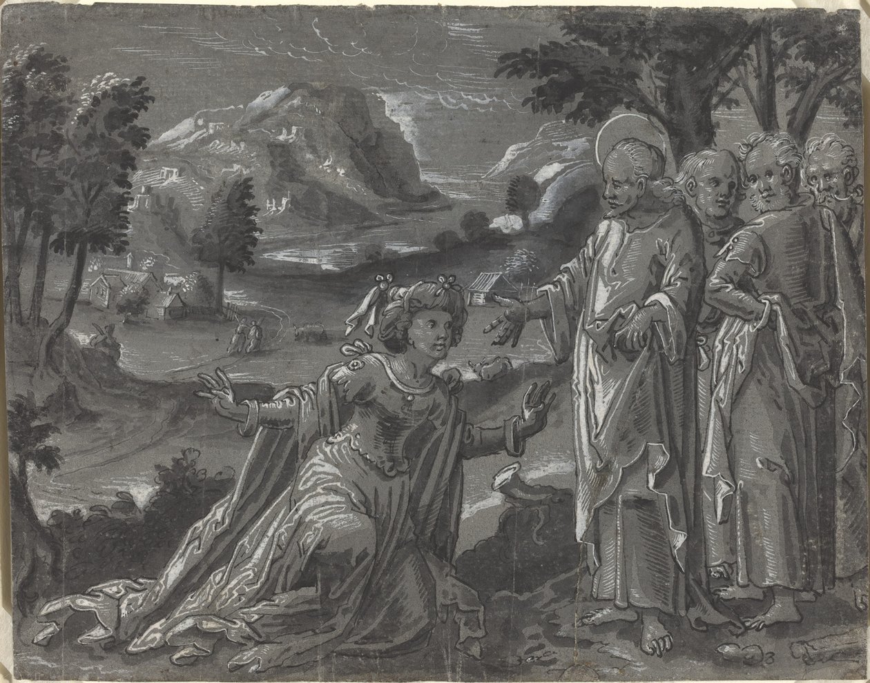 Kristus og ægteskabsbruden [recto], ca. 1600. af Unbekannt