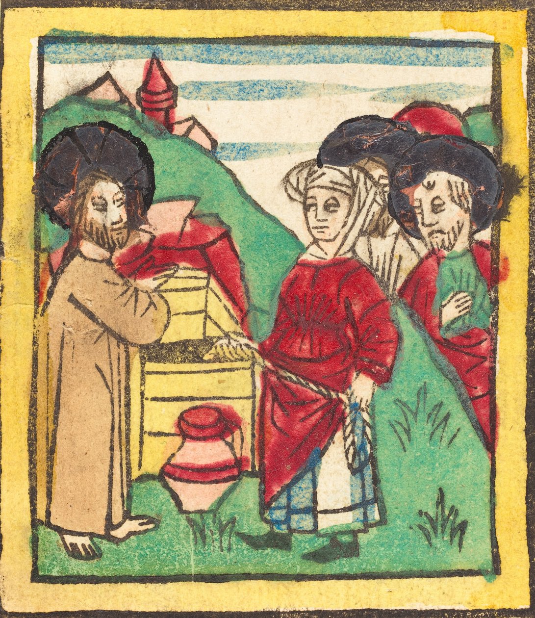Kristus og kvinden i Samaria, ca. 14401460. af Unbekannt