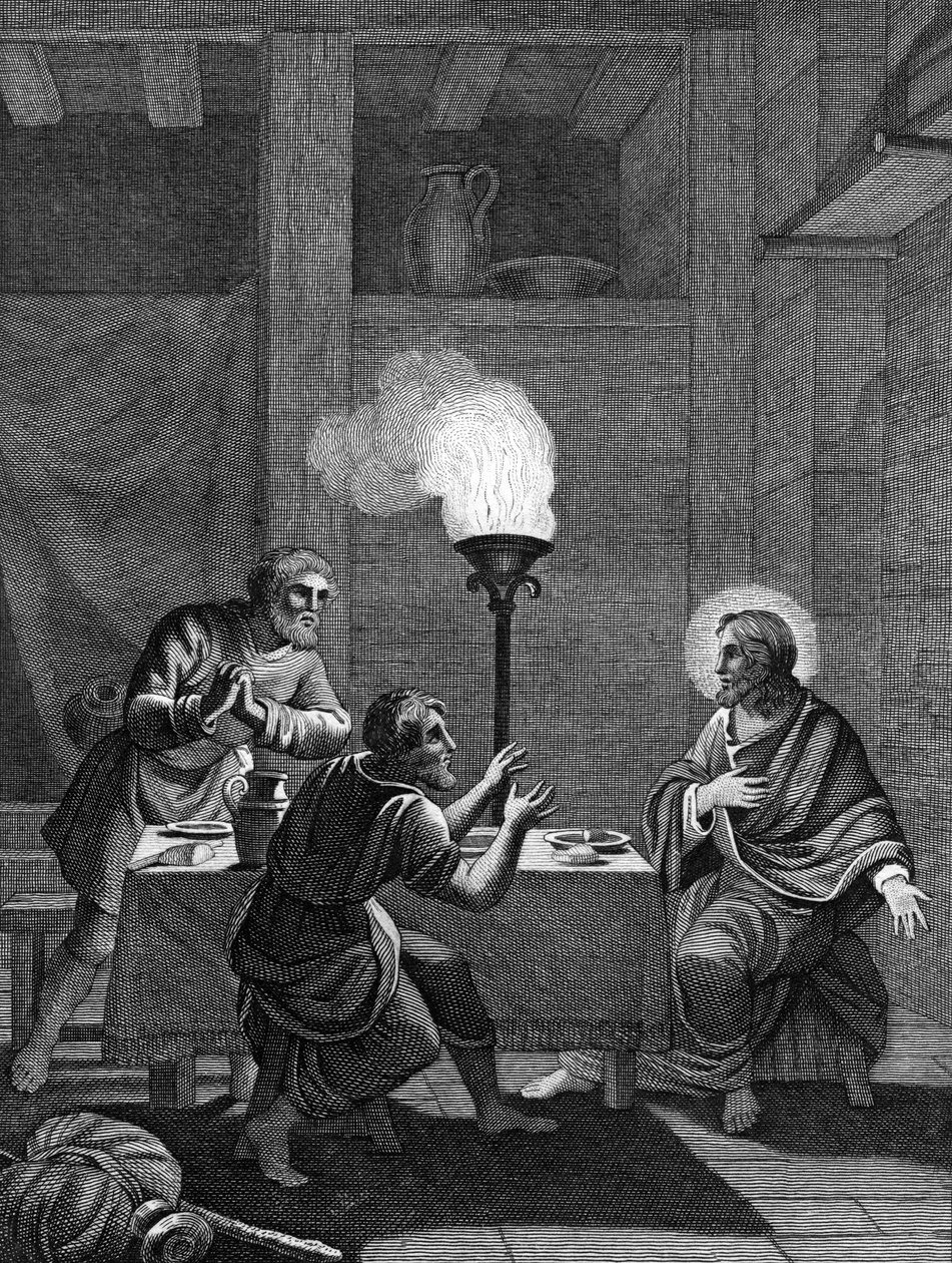 Kristus og de to disciple i Emmaus, 1814 af Unbekannt