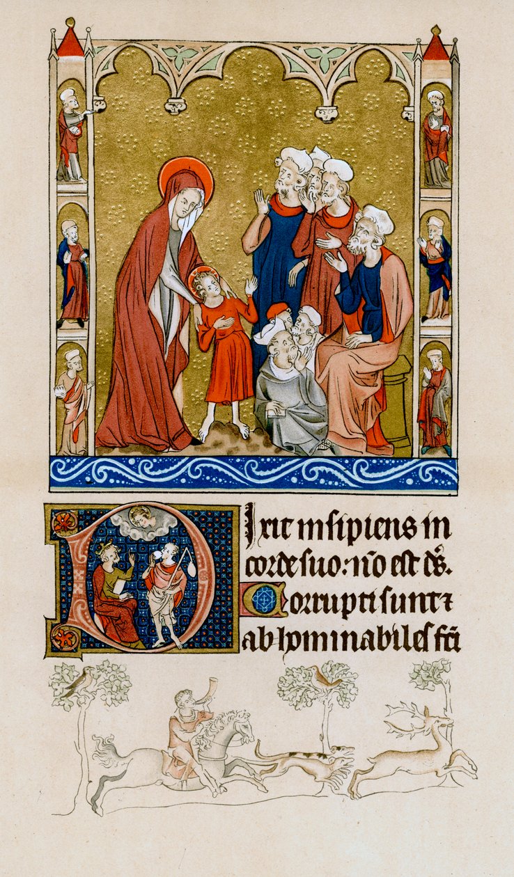 Kristus blev fundet af sin mor i templet i strid med læger, c1310-1320 af Unbekannt