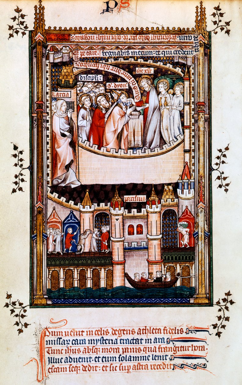 Kristus giver nadver til St Denis, 1317 af Unbekannt