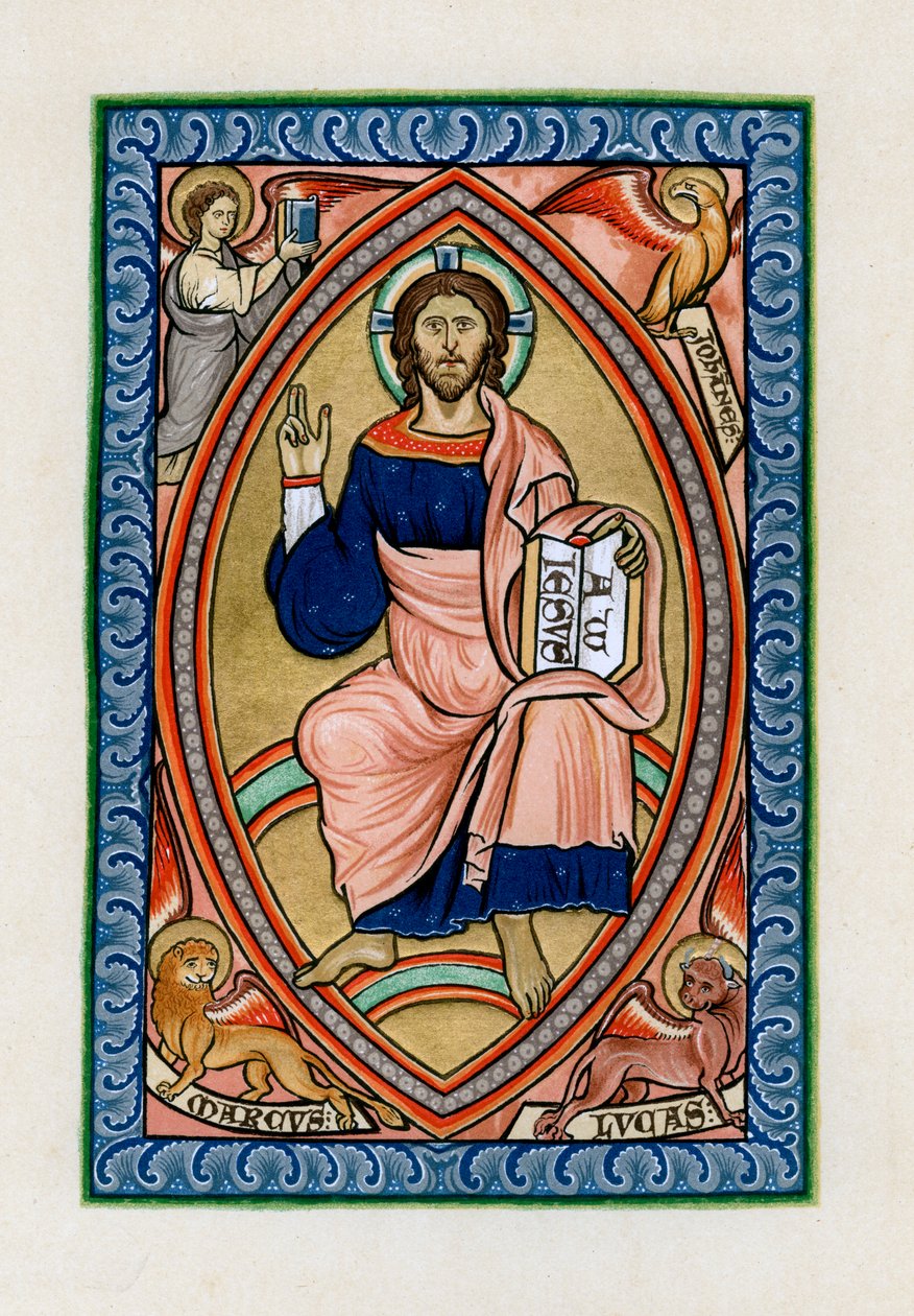 Kristus i herlighed med de fire evangelisters symboler, c1200 af Unbekannt
