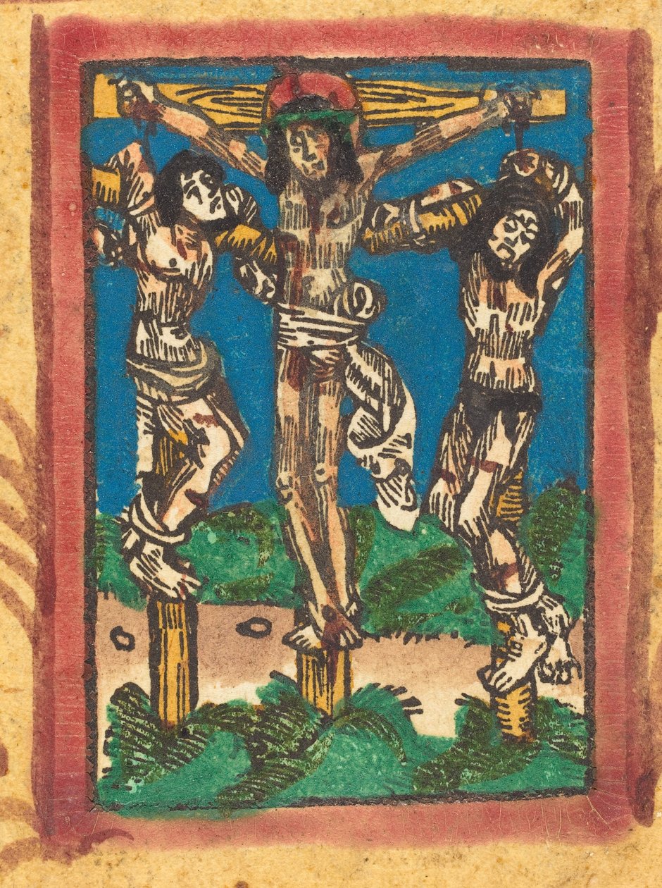 Kristus på krydset mellem de to tyve, ca. 14901500. af Unbekannt