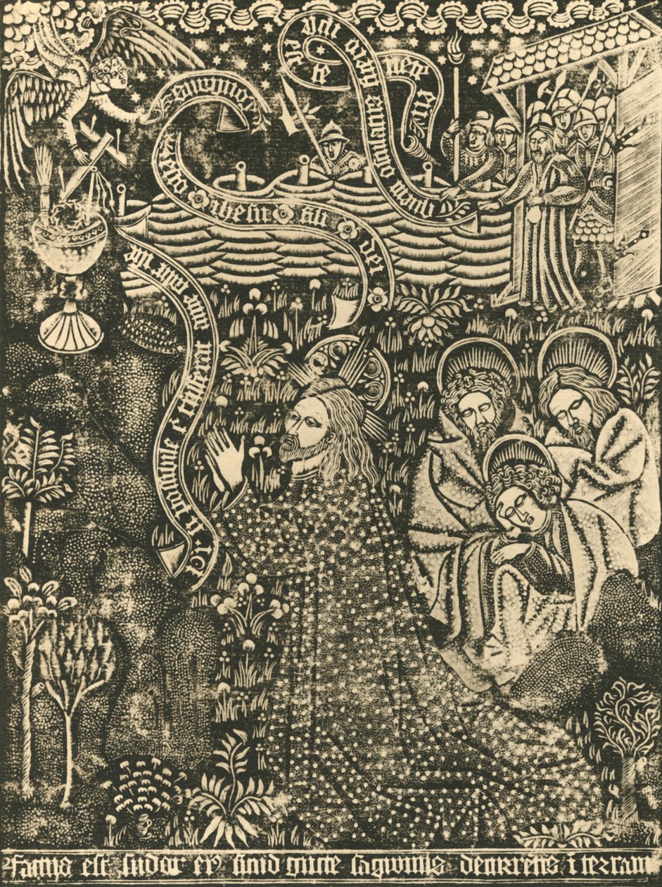 Kristus på Oliebjerget Stiplet tryk, 1915. af Unbekannt
