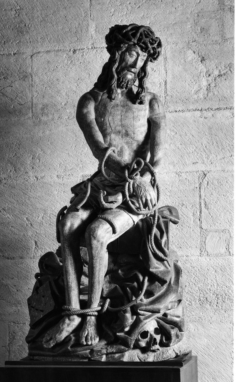 Kristus med slips Skulptur. Hospices Civiles de Beaune grundlagt i 1443 af kansler Nicolas Rolin, Beaune (Cote d