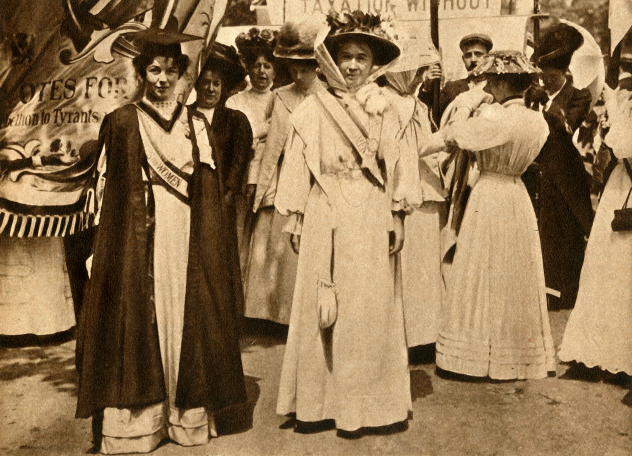 Christabel Pankhurst og Emmeline Pethick-Lawrence, Hyde Park, London, 21. juni 1908, 1933. af Unbekannt
