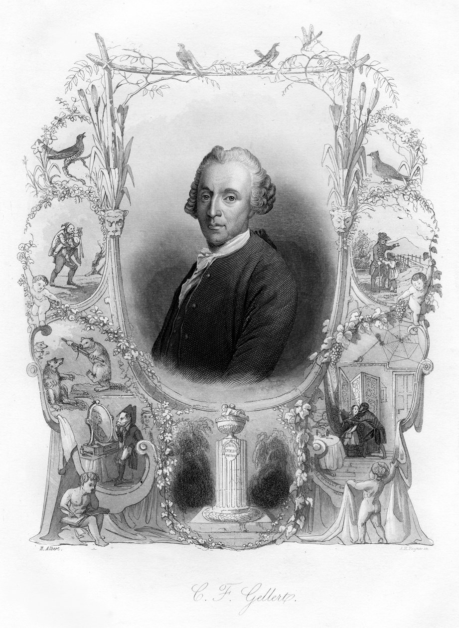 Christian Angstegott Gellert, tysk digter, 1800-tallet af Unbekannt