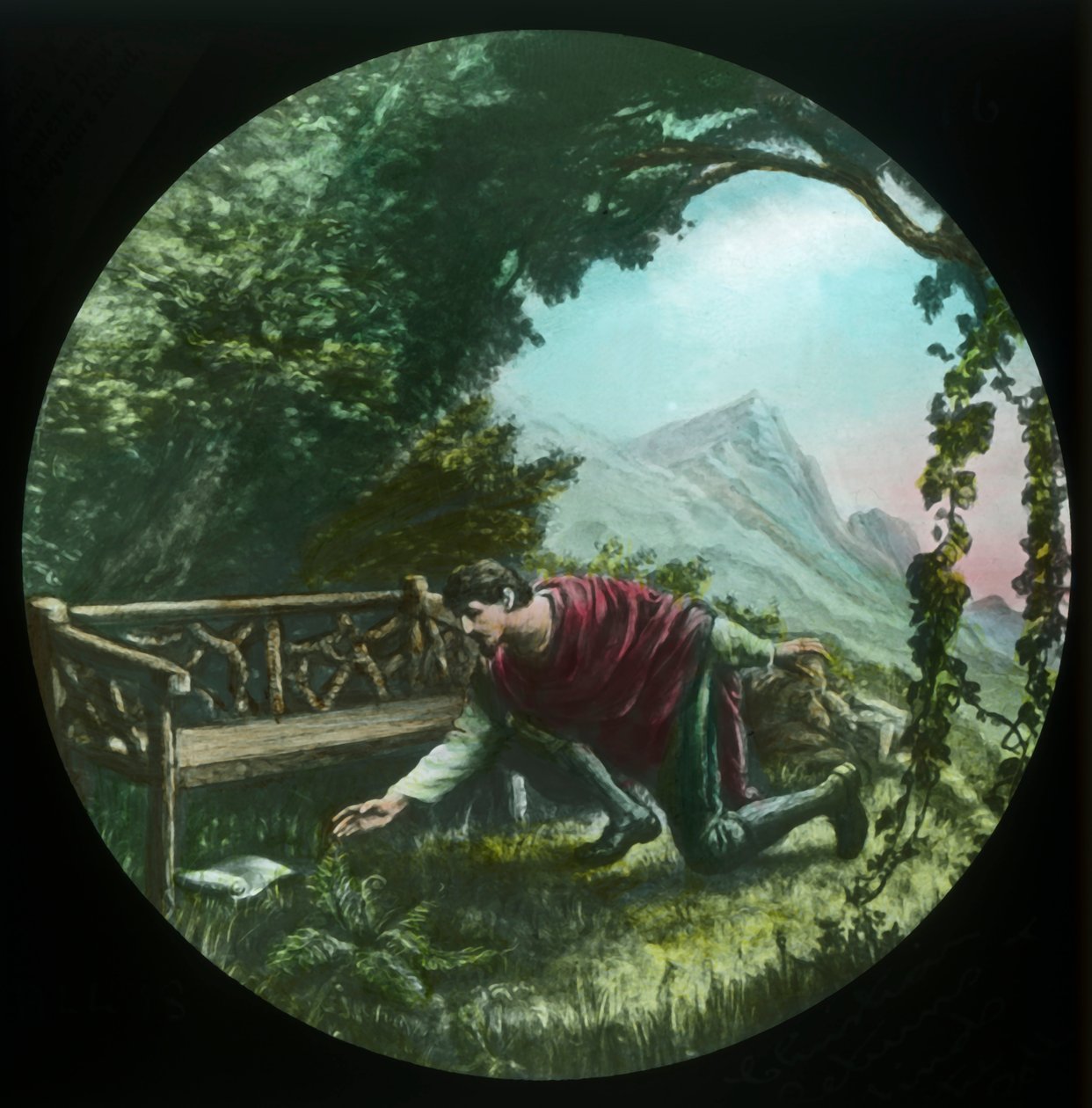 Christian vender tilbage og finder rullen, c1910. af Unbekannt
