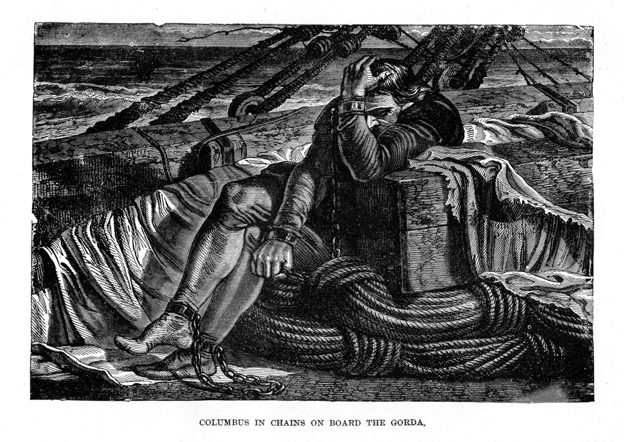 Christopher Columbus i lænker om bord på Gorda, 1490