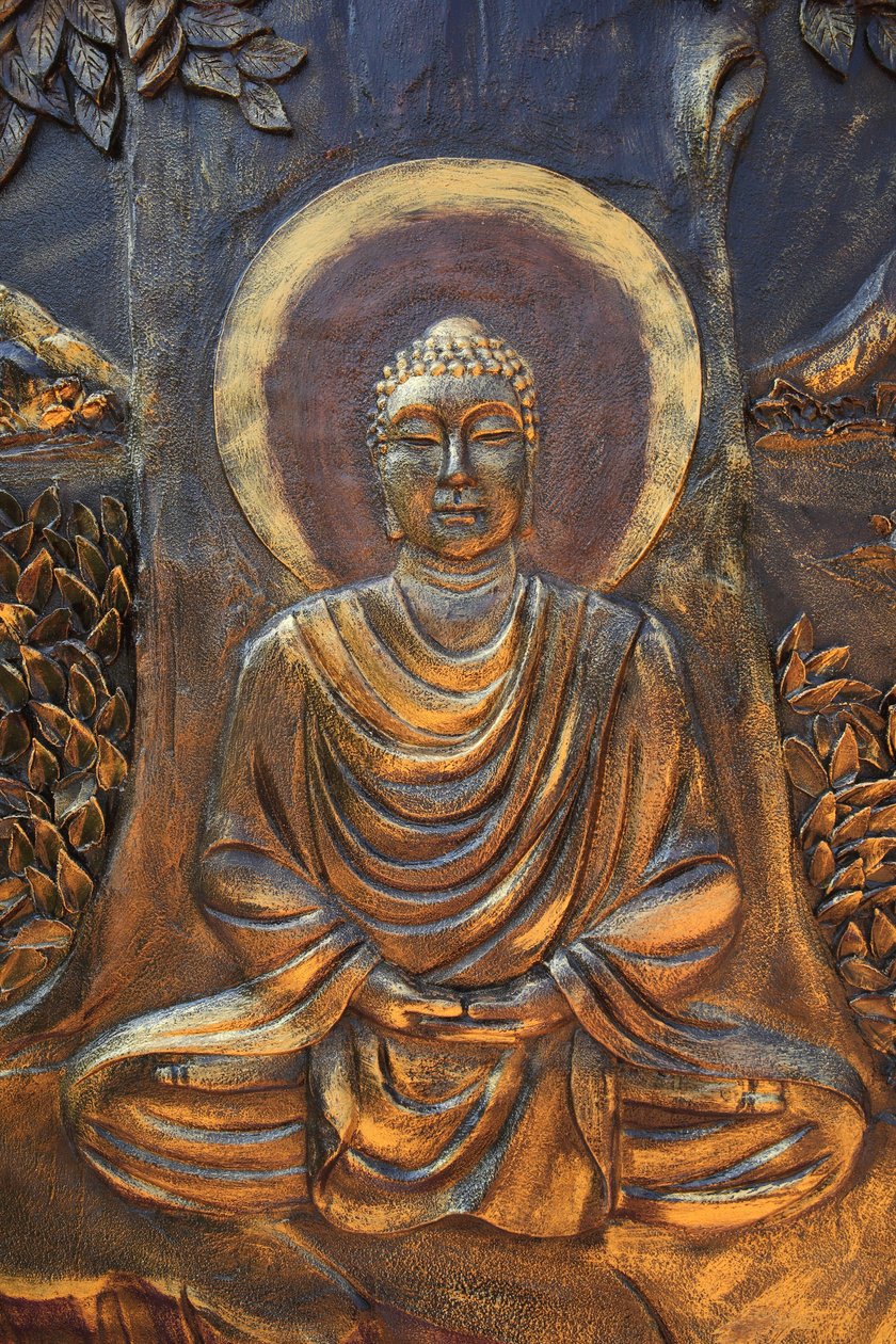 Chua Thien Lam Go buddhistiske pagode. Shakyamuni Buddha sidder i meditationsstilling. Thay Ninh. Vietnam af Unbekannt