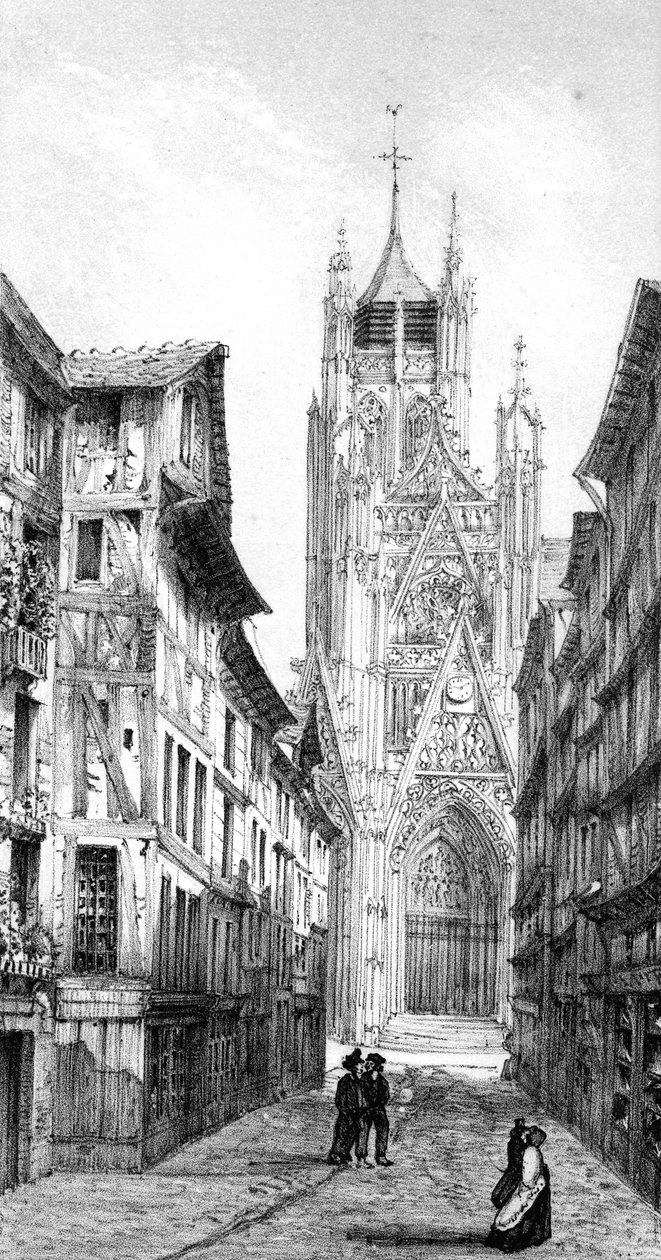 Church of St Maclou, Rouen, Frankrig, 1800-tallet af Unbekannt
