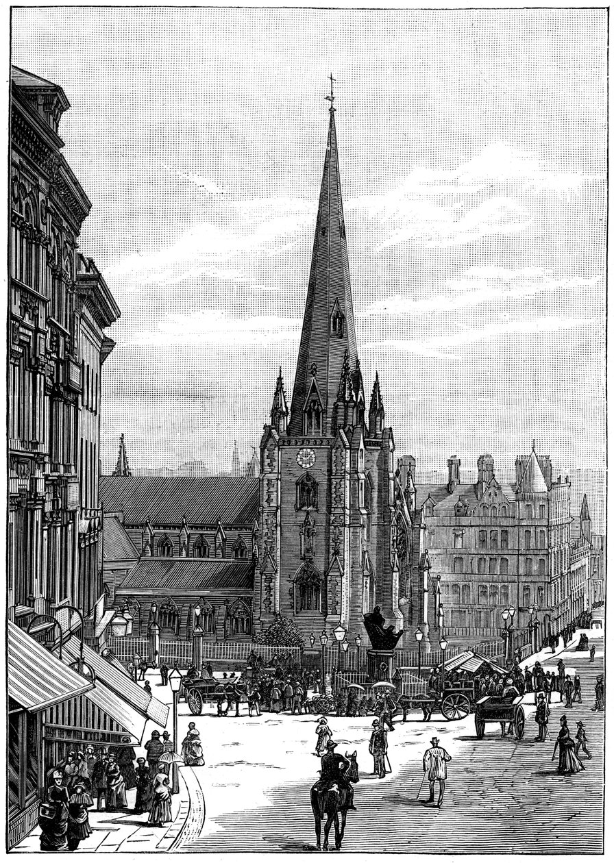 Church of St Martin in the Bull Ring, Birmingham, West Midlands, 1887 af Unbekannt