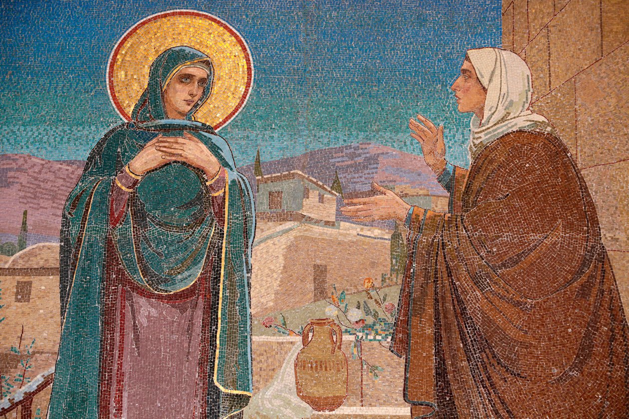 Frelserens Kirke for Spildt Blod eller Opstandelseskirken; Besøget: Mary besøger sin slægtning Elizabeth; Sankt Petersborg Rusland af Unbekannt