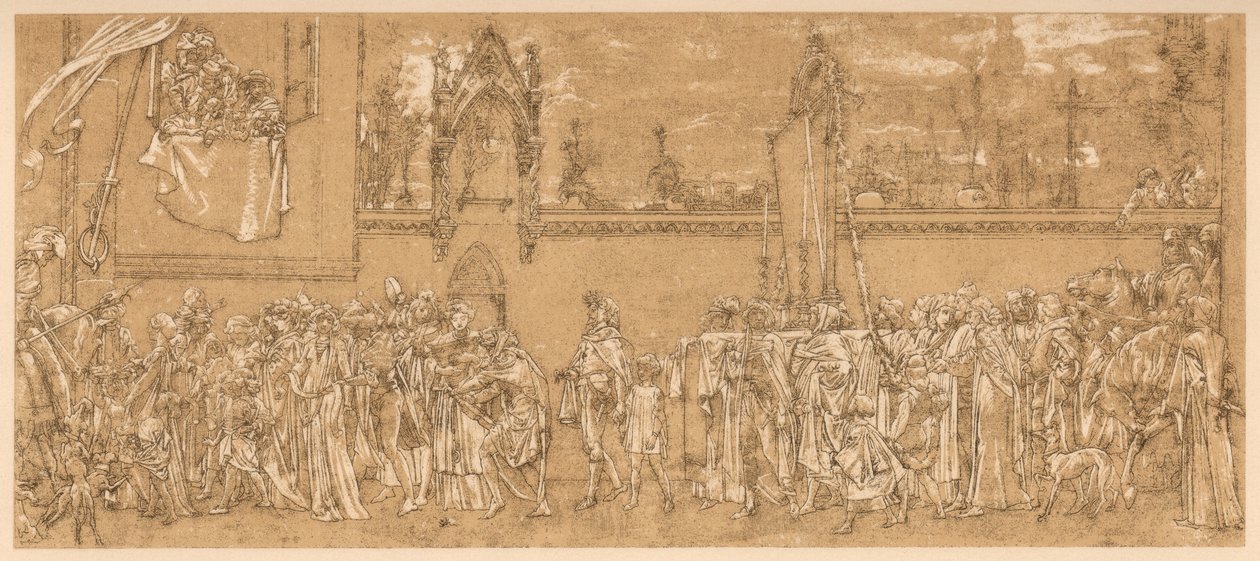 Cimabues fejrede Madonna bliver båret i procession..., 1853-1855 c 1880-1882 af Unbekannt