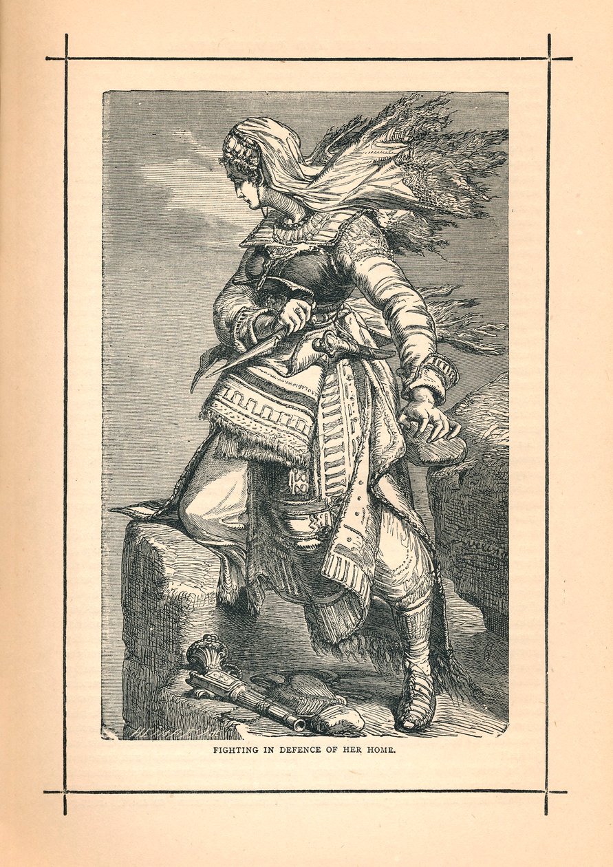 Cirkassiske kvinder kæmper for Schamyl mod russisk invasion, 1839 af Unbekannt