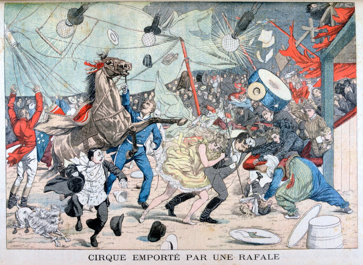 Cirkustelt blæst væk, Saint Etienne, Frankrig, 1903 af Unbekannt