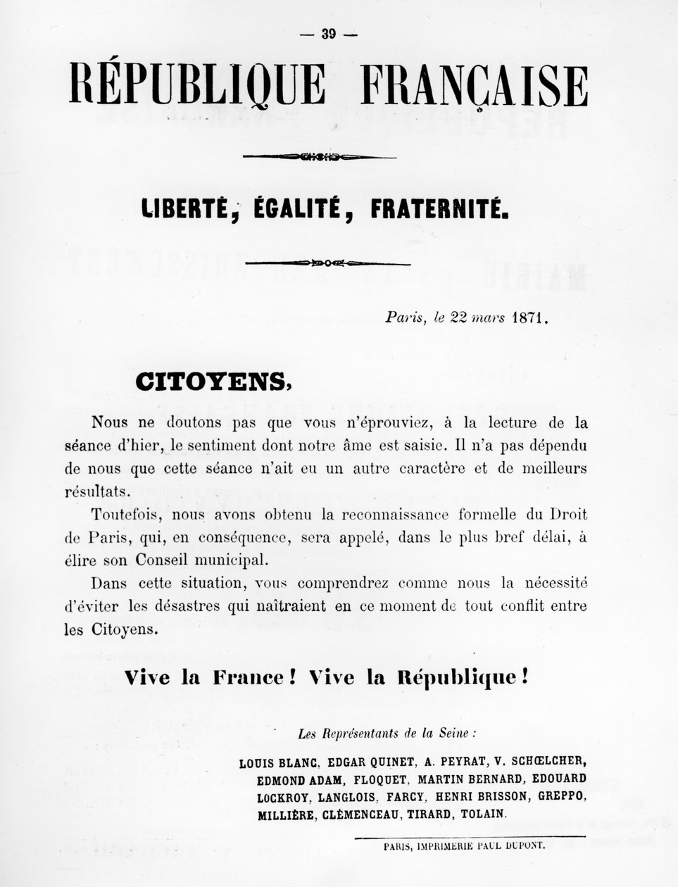 Citoyens, fra franske politiske plakater af Pariserkommunen, maj 1871 af Unbekannt