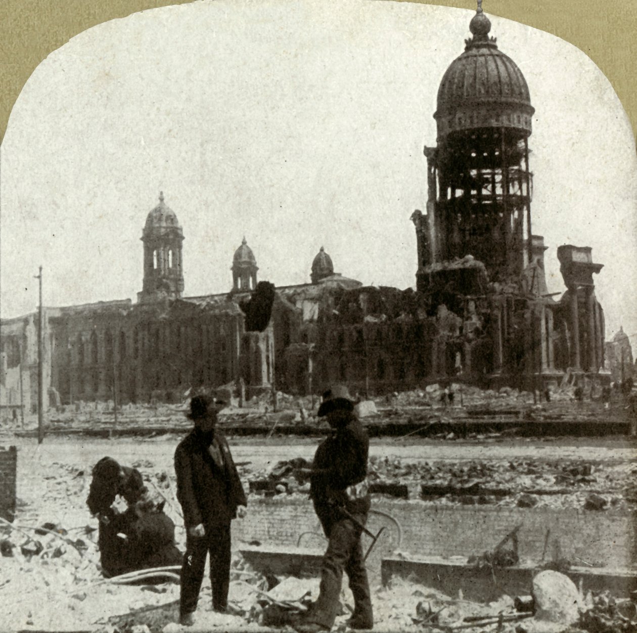 Rådhuset fra McAllister St. med udsigt til nordøst, 1906. af Unbekannt