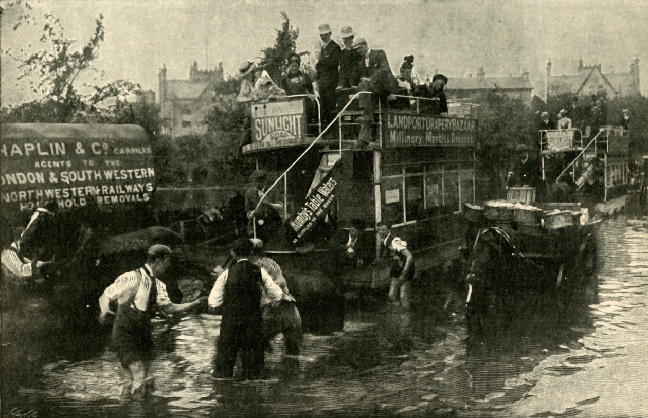 Clarendon Road, Southsea, After A Thunderstorm, 1901. af Unbekannt