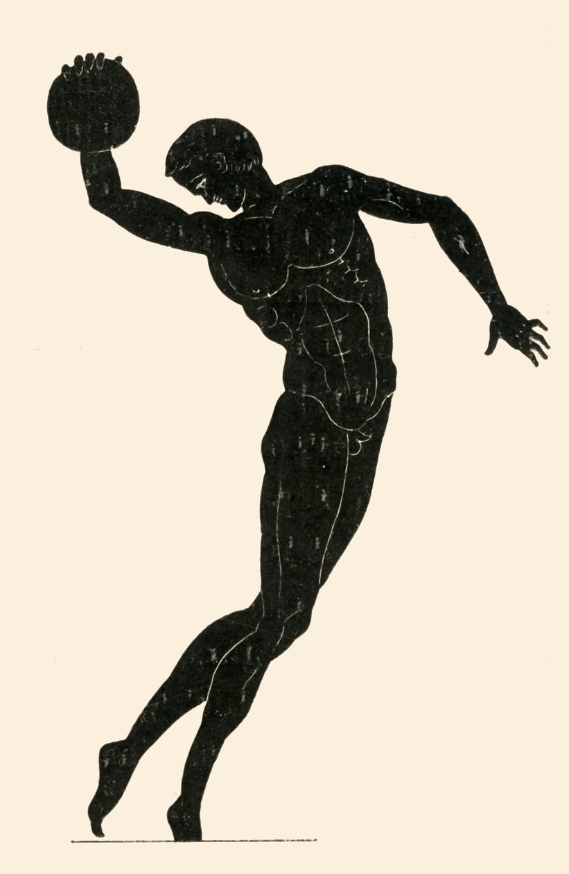 Klassisk atlet kaster diskos, 1908. af Unbekannt