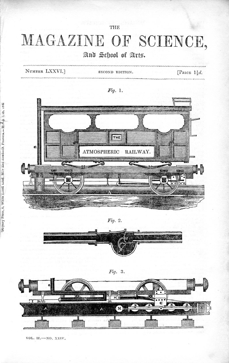 Clegg og Samudas atmosfæriske jernbane, 1845 af Unbekannt