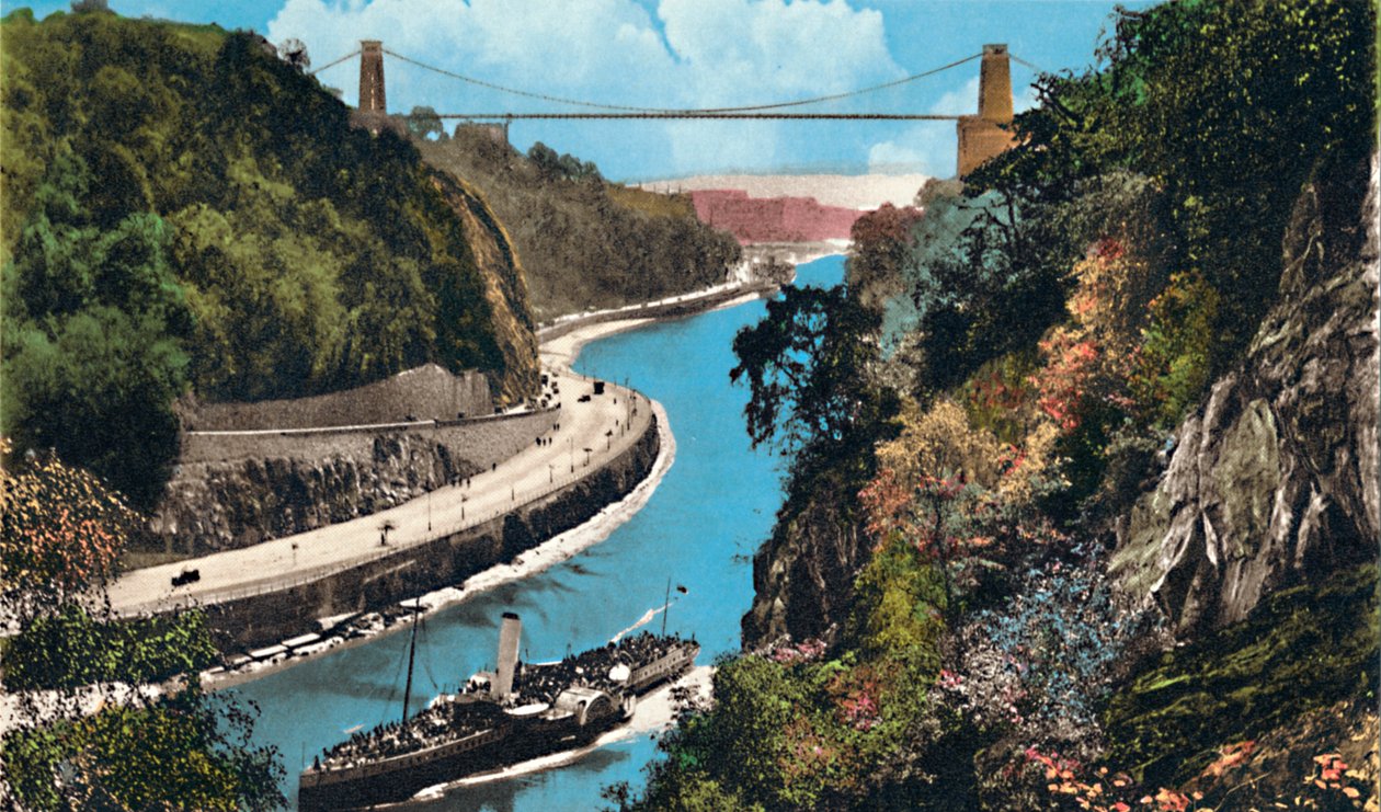 Clifton Suspension Bridge fra Leigh Woods, Bristol, c1940