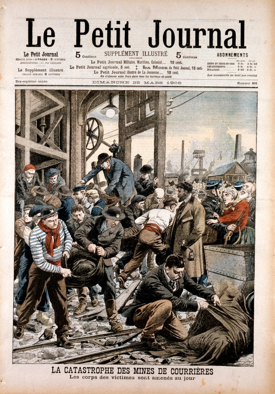 Kulmineulykke, Courrieres Mines, Pas-de-Calais, Frankrig, 1906 af Unbekannt