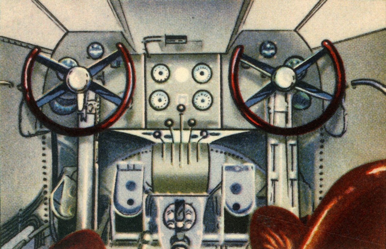Cockpit om bord på Dornier-flyvebåden, 1920