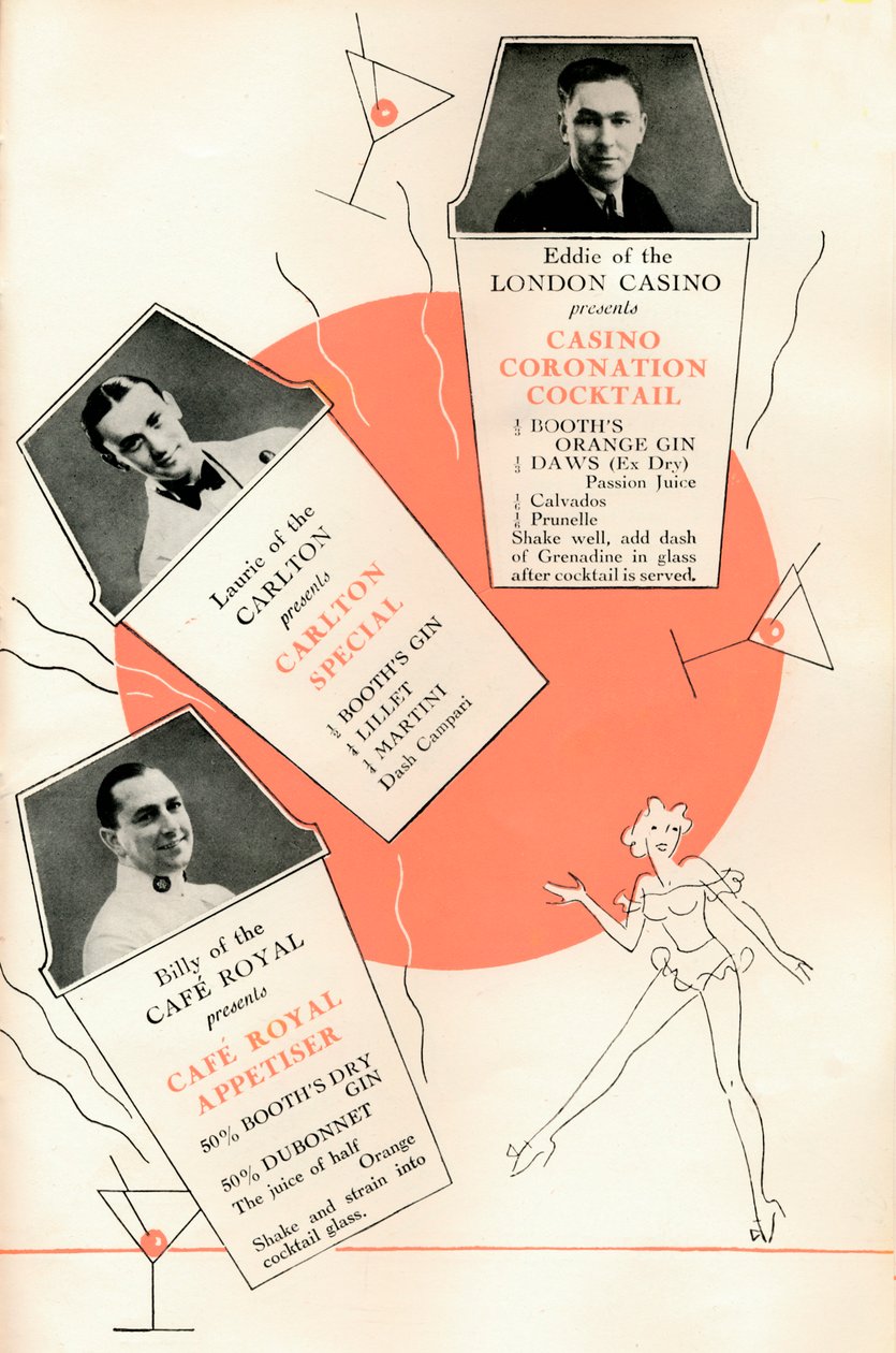 Cocktailopskrifter, c1935 1935. af Unbekannt