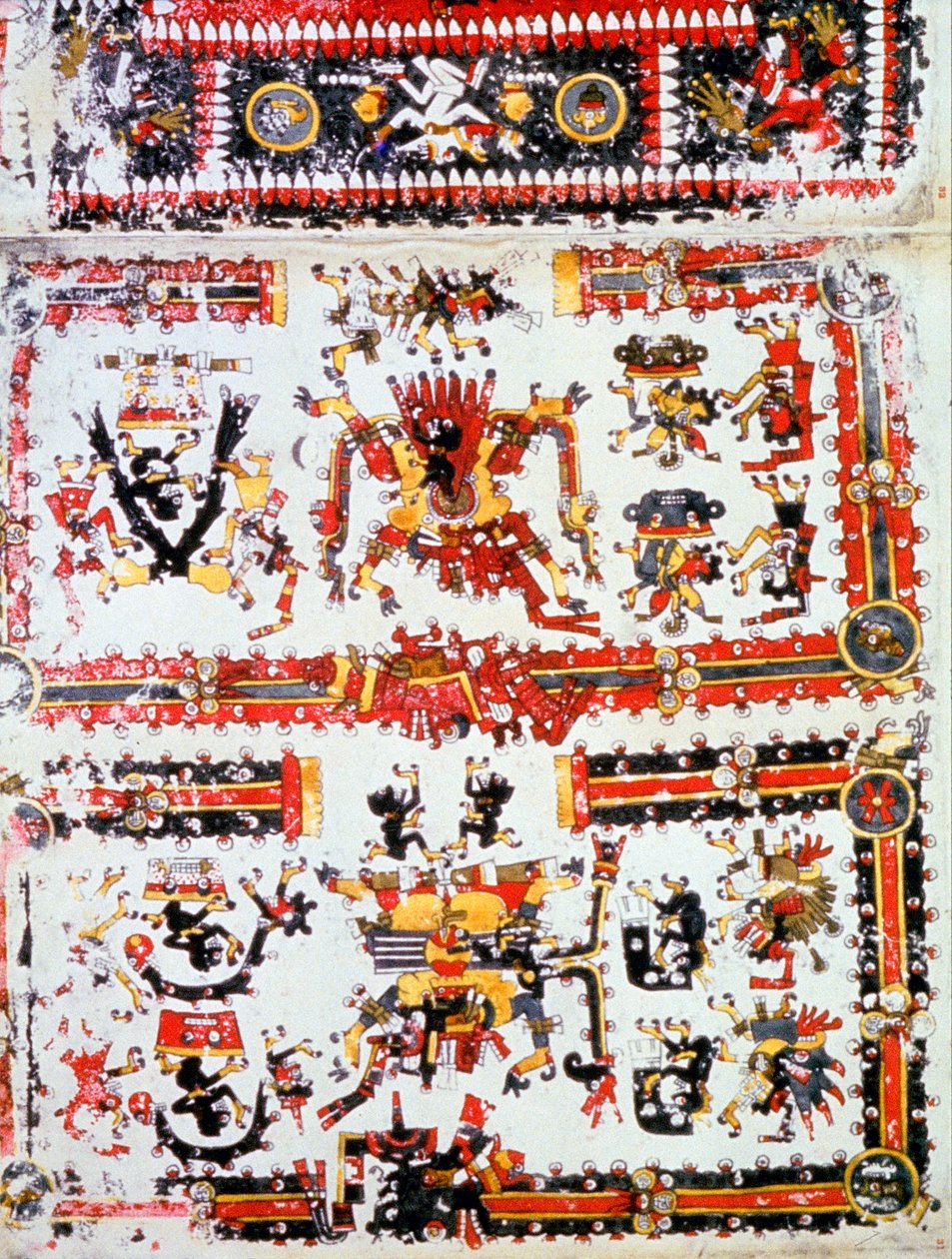 Codex Borgianus viser konfronterende guder, Mixtec, Pre-Columbian Mexico, 12.-16. århundrede af Unbekannt