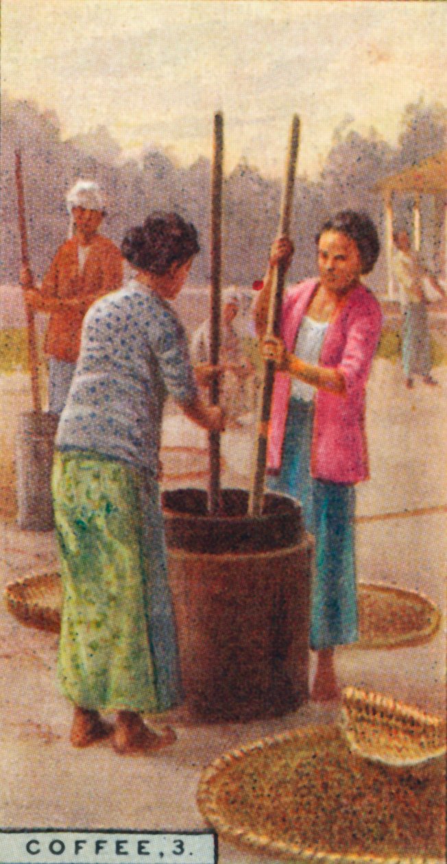 Kaffe, 3. Hulling the Beans, Java, 1928 af Unbekannt