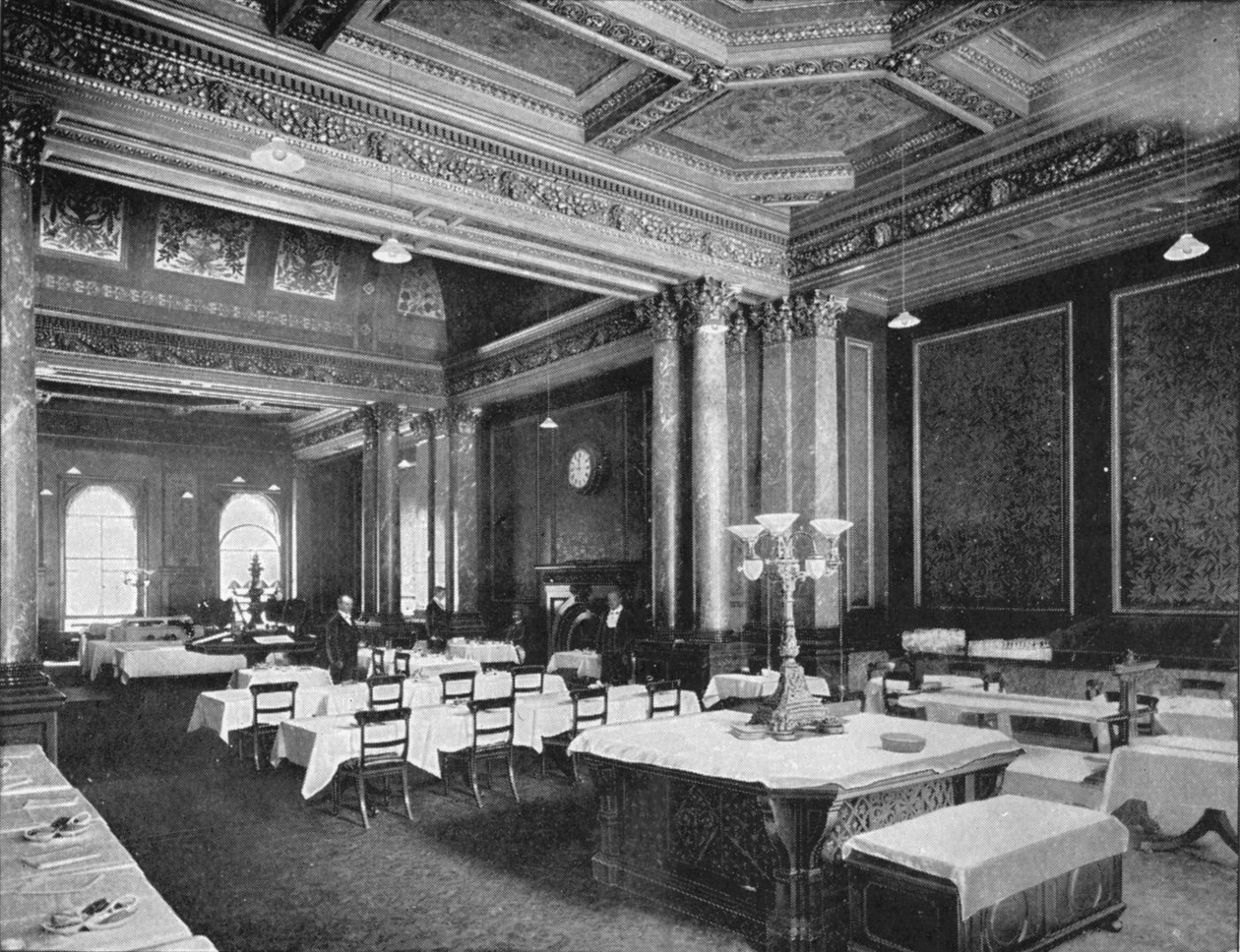 Kaffestue i Carlton Club, London, c1900 1901 af Unbekannt