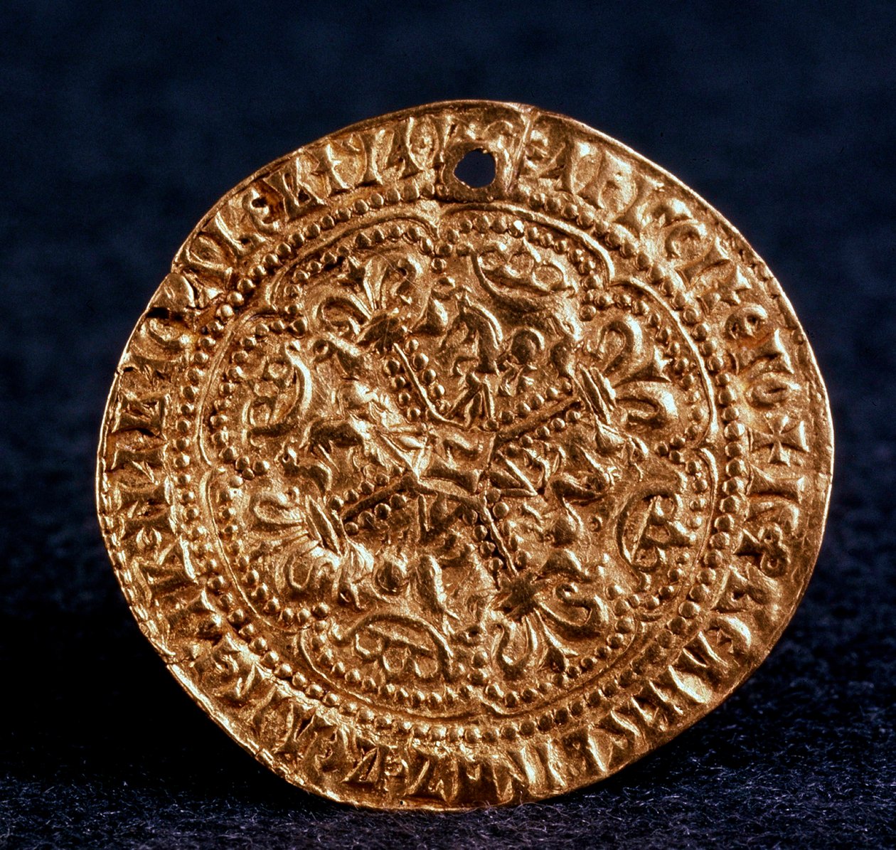Mønt Korabelnik af Tsar Ivan III Averse: blomstrende kors, 1471-1490 af Unbekannt