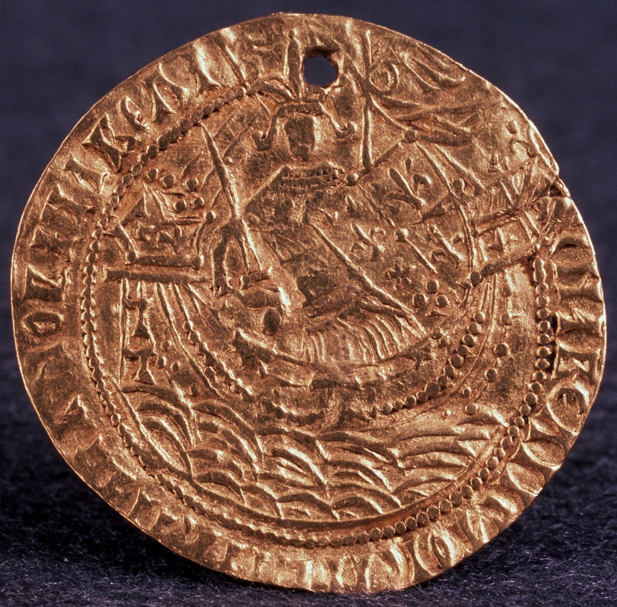 Mønt Korabelnik af Tsar Ivan III Bagside: Lineal på sit skib, 1471-1490 af Unbekannt