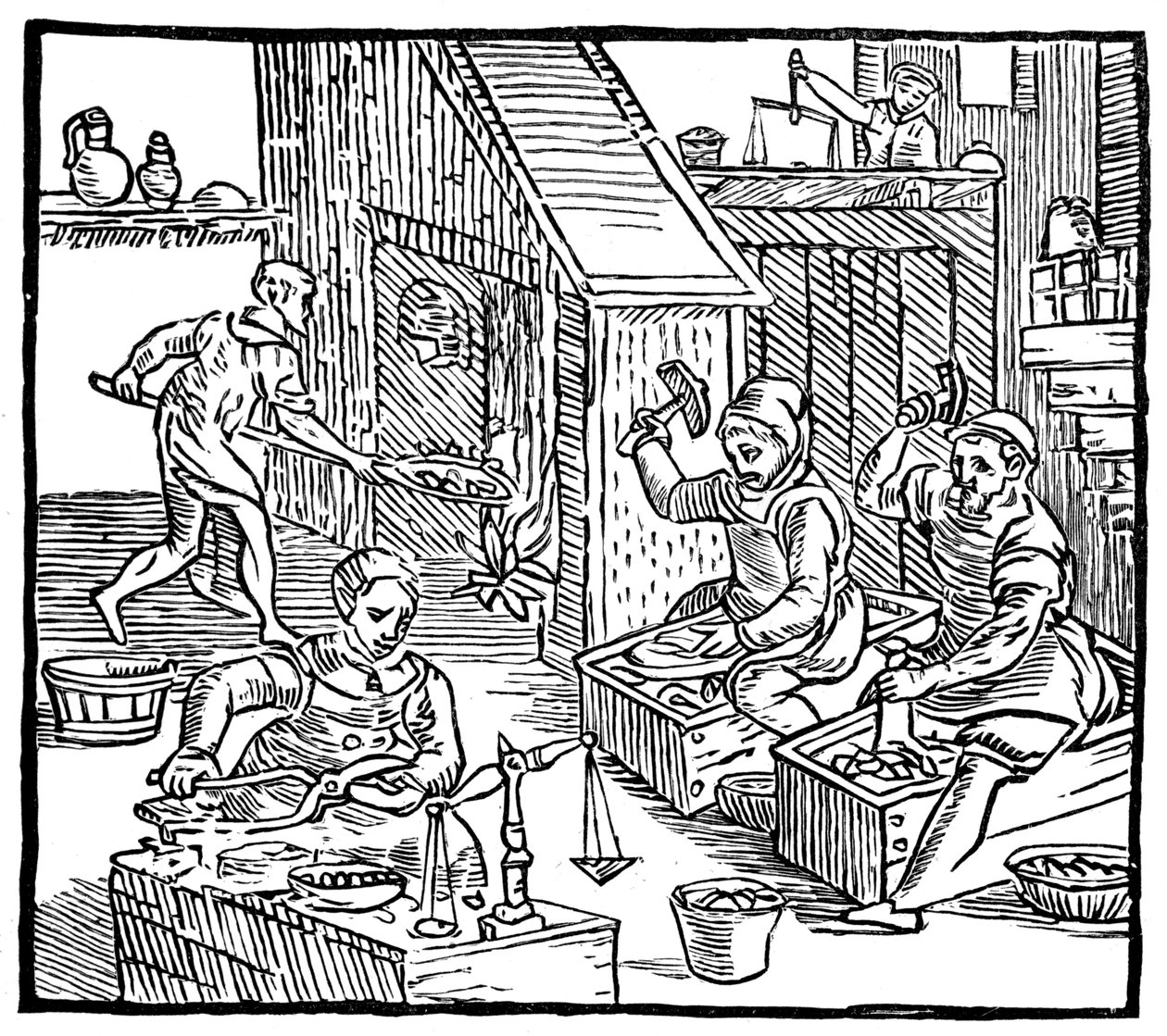 Møntmænd i arbejde, 1577, 1893 af Unbekannt