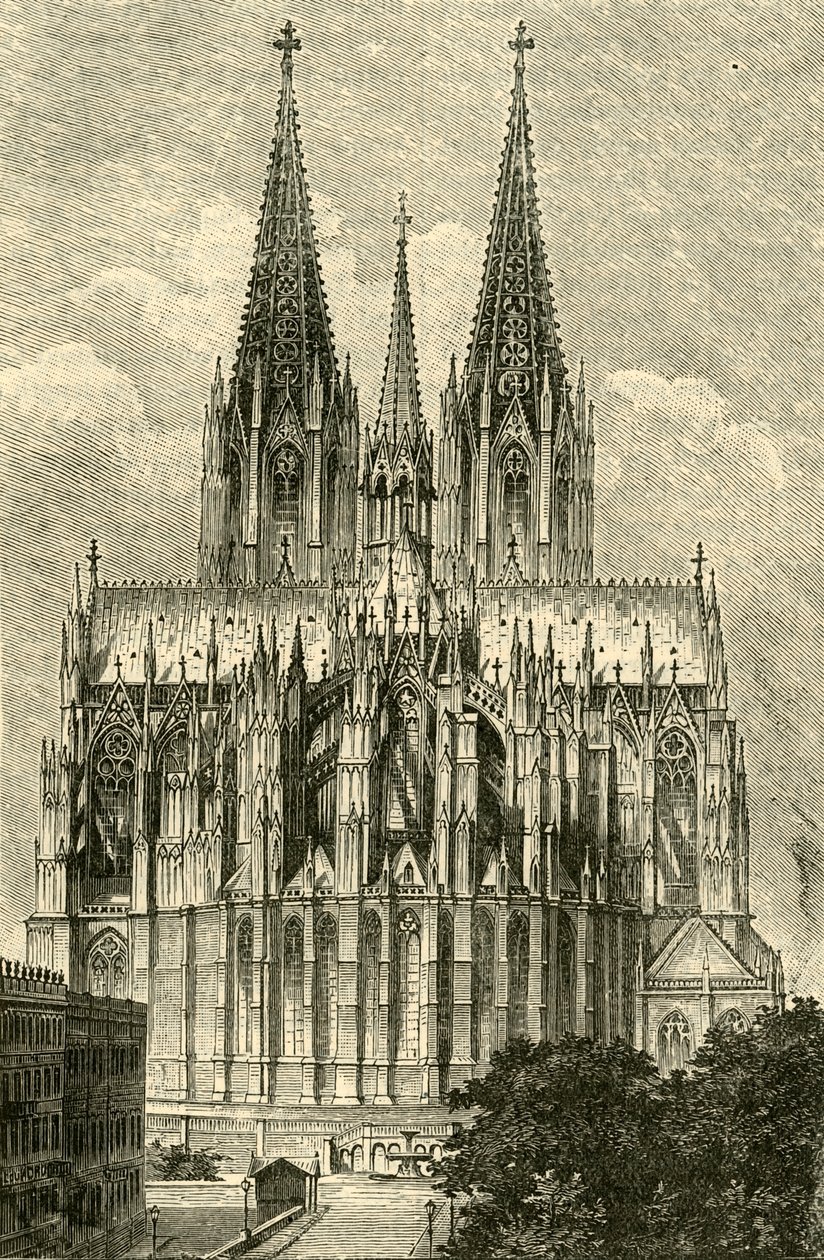 Köln Domkirke, fra øst, 1890. af Unbekannt