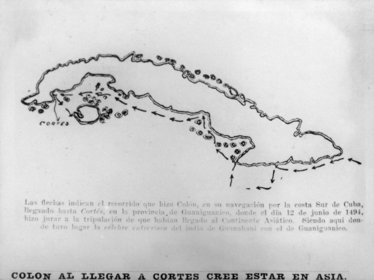 Columbus, da Cortes ankom til Cuba, 1400-tallet, 1920