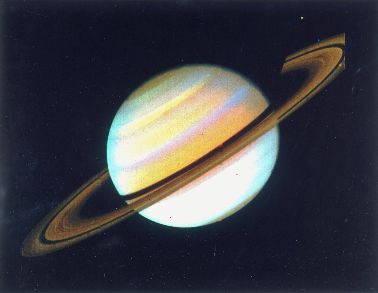Farveforstærket udsigt over Saturn, 1980 af Unbekannt