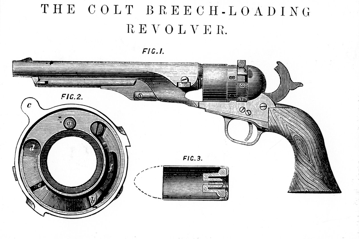 Colt Frontier revolver, opfundet af Samuel Colt 1814-62, c1850 af Unbekannt