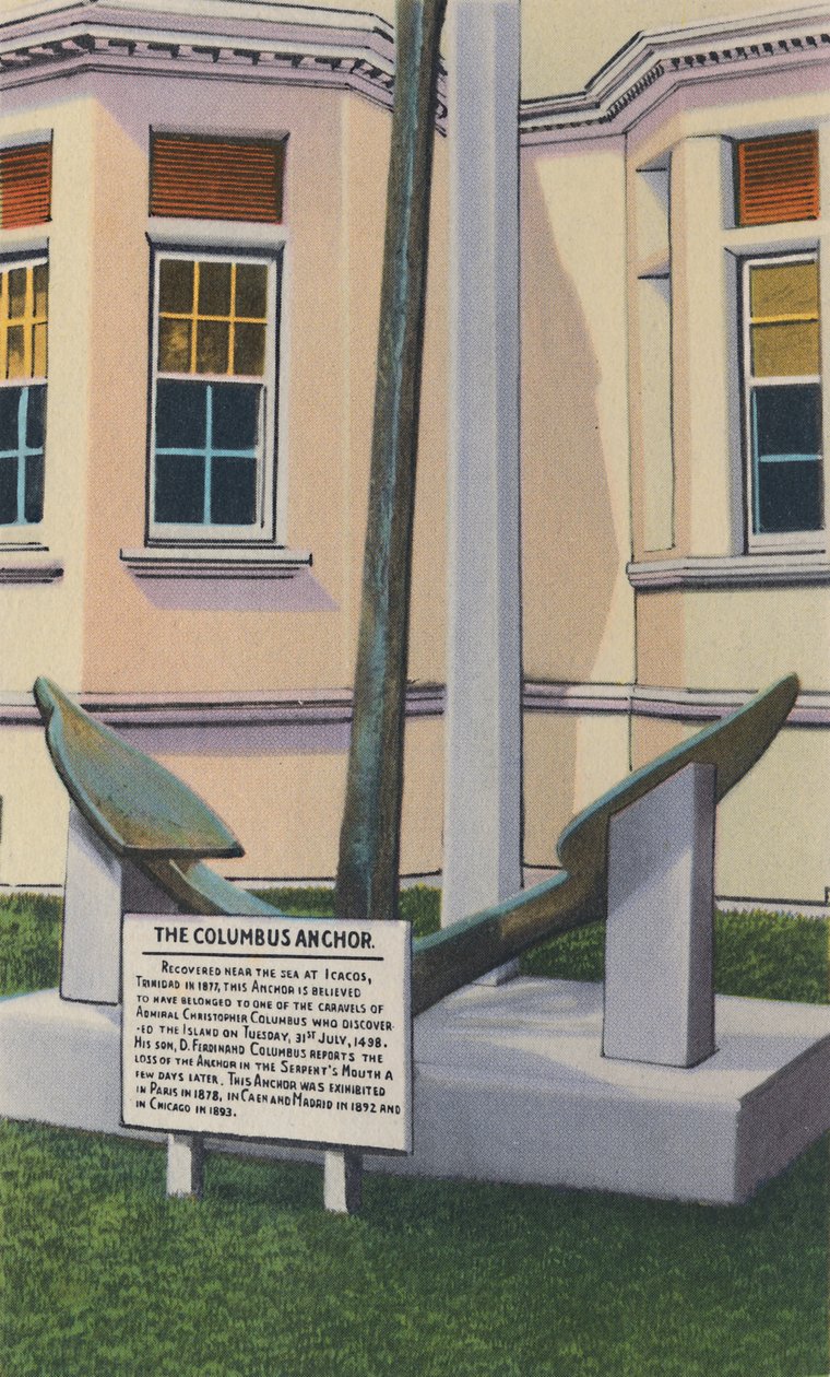 Columbus Anchor, Victoria Institute, Port of Spain, Trinidad, B.W.I., c1940