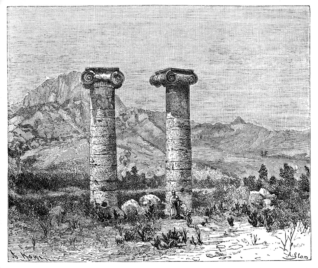 Søjler af Cybele-templet, Sardes Sardes, Tyrkiet, 1895 af Unbekannt
