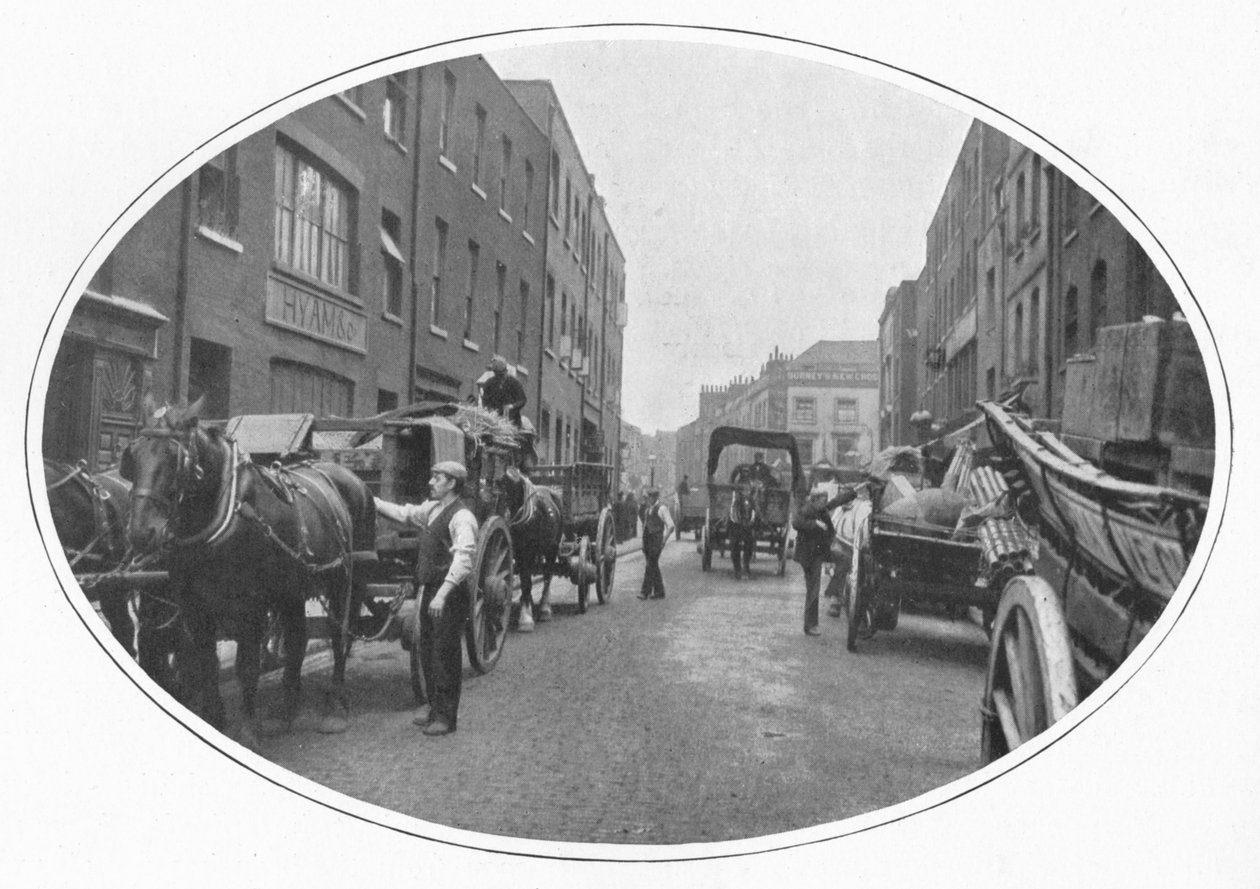Arbejdet påbegyndes, Osborn Street, Whitechapel, London, c1903 1903 af Unbekannt
