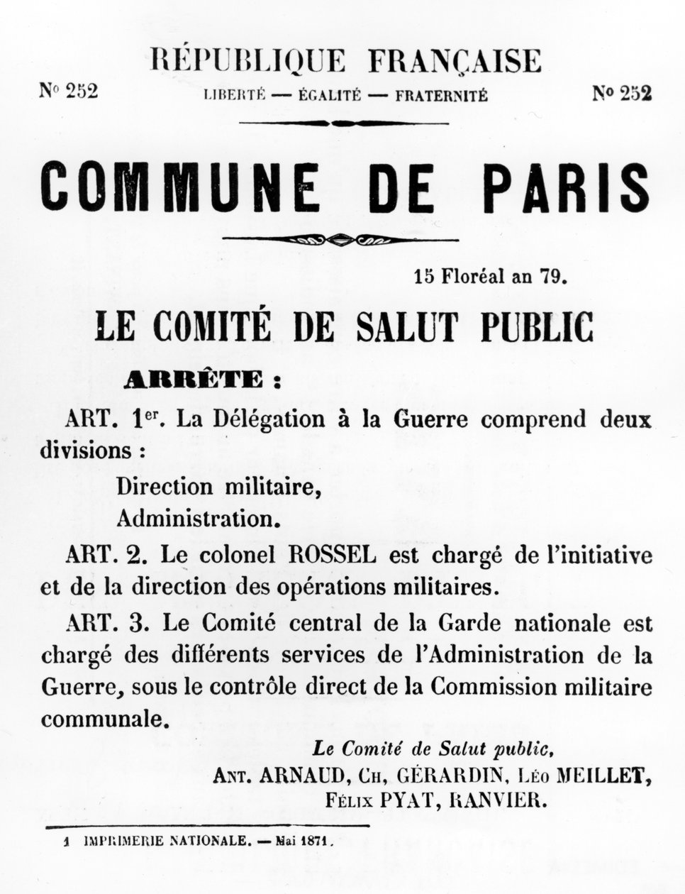 Commune de Paris, fra franske politiske plakater af Pariserkommunen, maj 1871 af Unbekannt