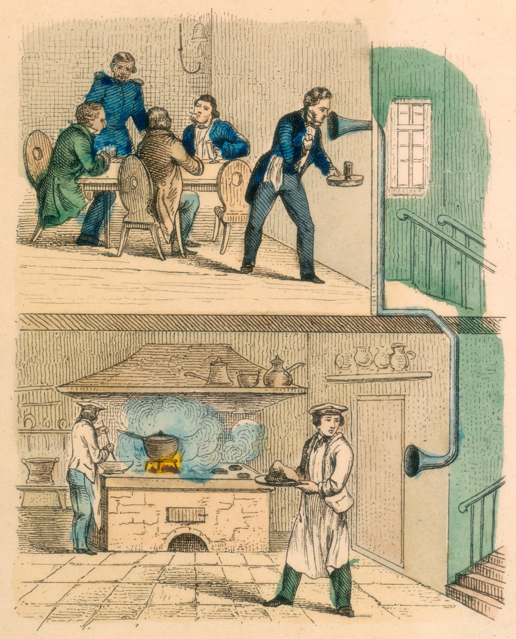 Kommunikation via talerør, c1850 af Unbekannt